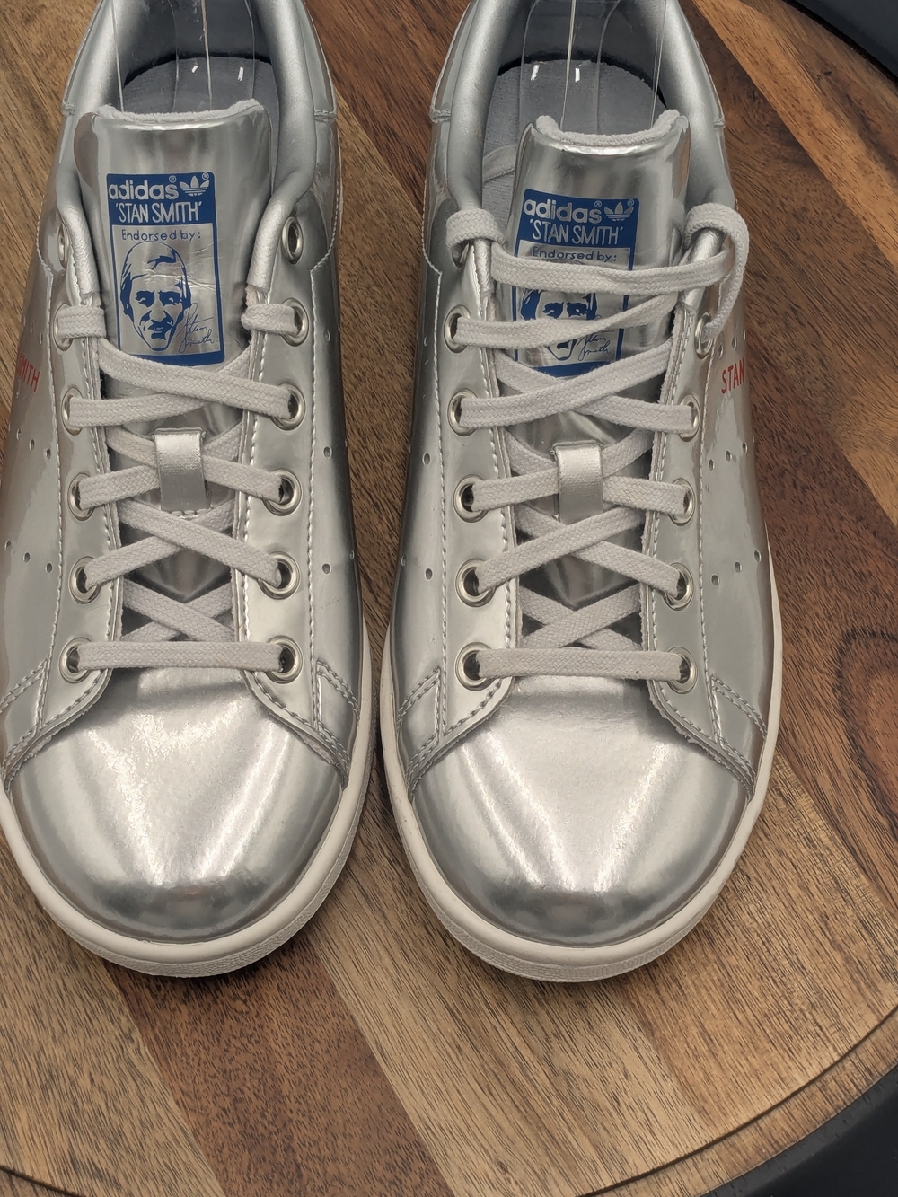 Adidas Stan Smith Silver Metallic Sneakers Womens 4.5 FW8062 Men's 5.5